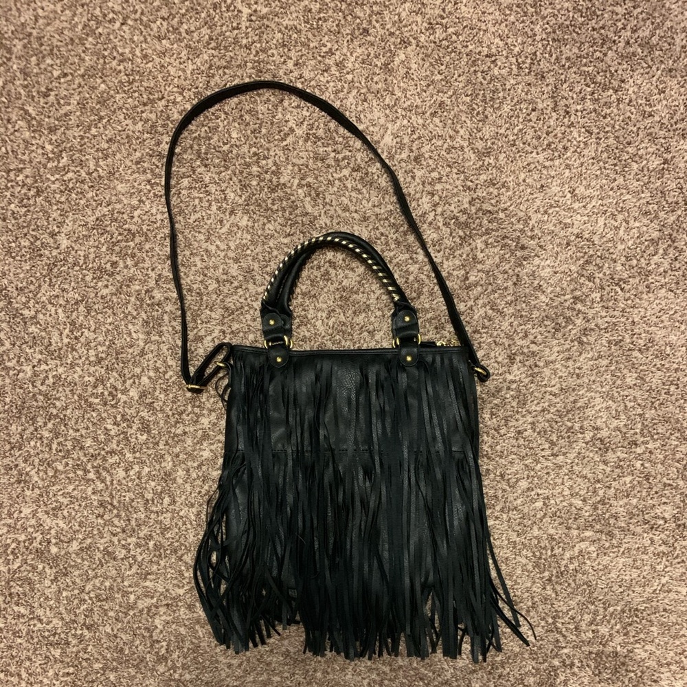 Black Fringe Purse